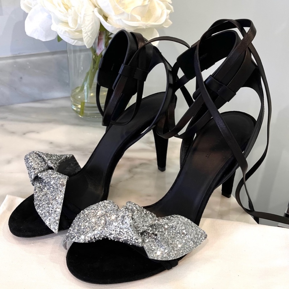Isabel Marant Akynn Glitter bow sandal
